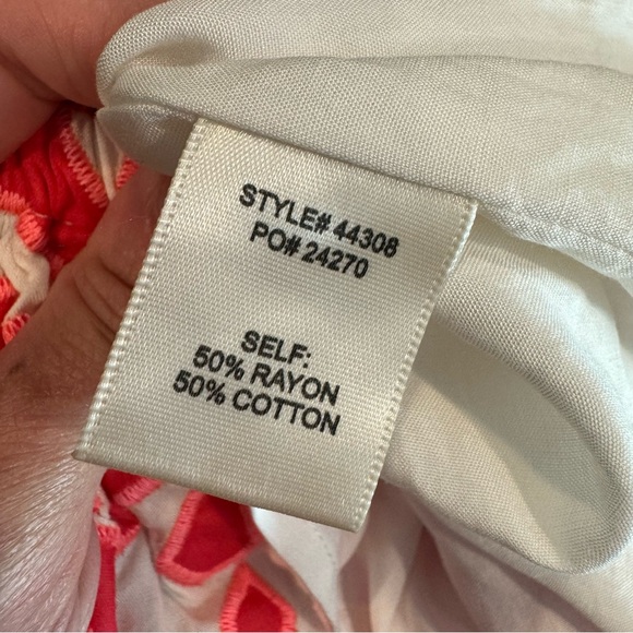 Embroidered Off the Shoulder Cotton Blend Top - Picture 12 of 12